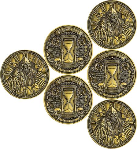 Memento Mori Challenge Coin - Grim Reaper and Hourglass with Carpe Diem Inscription in Saudi Arabia