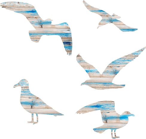 AWISBI Nautical Coastal Beach Wall Sculpture Decor with Delicate Seagull Accents for Home, Living Room, Bathroom in Kuwait