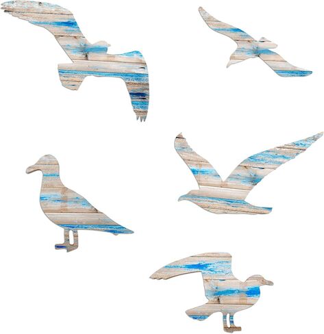 AWISBI Nautical Coastal Beach Wall Sculpture Decor with Delicate Seagull Accents for Home, Living Room, Bathroom in Kuwait
