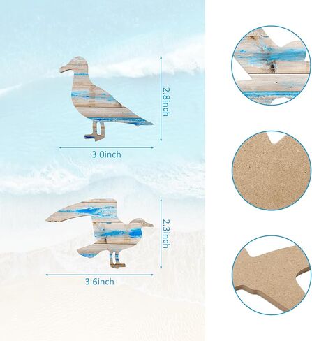 AWISBI Nautical Coastal Beach Wall Sculpture Decor with Delicate Seagull Accents for Home, Living Room, Bathroom in Kuwait
