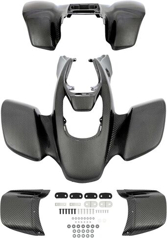 Hecasa Plastic Fronts+مصدات خلفية متوافقة مع 1999-2004 Honda Trx 400ex Mud Mud Guard Kit Kit Carbon in Saudi Arabia