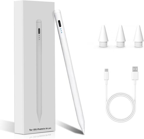 Stylus Pen for iPad Pro 12.9"/11", iPad 6/7/8/9/10, iPad Air 3/4/5, iPad Mini 5/6, Fast Charge Apple iPad Pencil with Magnetic Tilt Sensitive Palm Rejection, Newly Dual-Tip for Touch Screens in Saudi Arabia