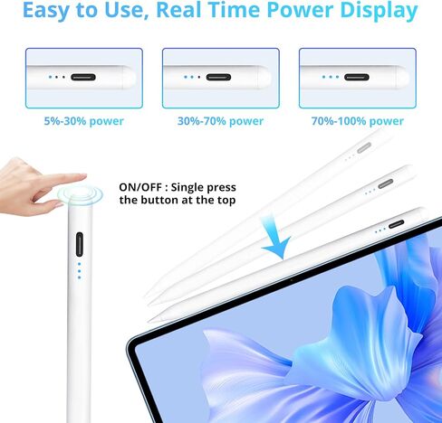 Stylus Pen for iPad Pro 12.9"/11", iPad 6/7/8/9/10, iPad Air 3/4/5, iPad Mini 5/6, Fast Charge Apple iPad Pencil with Magnetic Tilt Sensitive Palm Rejection, Newly Dual-Tip for Touch Screens in Saudi Arabia