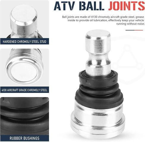 Upper and Lower Front Ball Joint for Polaris RZR 800 570 900, Sportsman 850, Scrambler 1000, Polaris Ranger 800 900 XP/Crew, Replaces for 7061220 7081924, 4 Pcs in Saudi Arabia