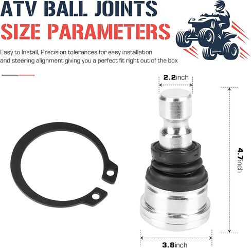 Upper and Lower Front Ball Joint for Polaris RZR 800 570 900, Sportsman 850, Scrambler 1000, Polaris Ranger 800 900 XP/Crew, Replaces for 7061220 7081924, 4 Pcs in Saudi Arabia