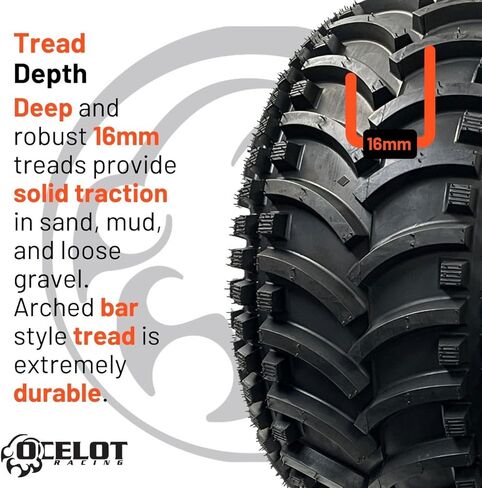 Ocelot Cross Country 4-Ply Modified V-Tread Utility ATV Tire 22X11-8 P308 in Kuwait