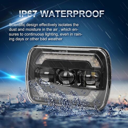 Sinoparcel Upgraded 7 Inch Round Headlight with DRL/Amber Turn Signal,H6024 6024 LED Sealed Beam Headlight,20000LM/Set Anti-glare Halogen Replacement for Wrangler TJ/JK/JKU,Pack of 2 in Saudi Arabia