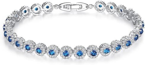 14K Gold Moissanite Tennis Bracelet for Women,Dainty Round Bezel Moissanite Link Charm Bracelet,Fashion Jewelry Gift for Her in Saudi Arabia