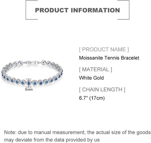14K Gold Moissanite Tennis Bracelet for Women,Dainty Round Bezel Moissanite Link Charm Bracelet,Fashion Jewelry Gift for Her in Saudi Arabia