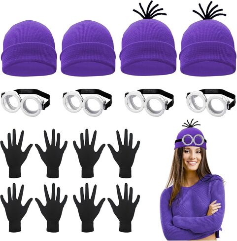 8Pcs Halloween Costume Accessories Adult,Yellow Costume Accessories,Goggles/Beanie/Gloves, Cosplay Party Set in Saudi Arabia