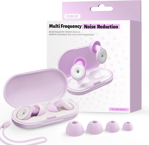 Ear Plugs for Sleeping Noise Cancelling, Perfect -30dB Reusable Silicone Earplugs for Noise Reduction, Hearing Protection Ear Plugs for Sleep, Study, Work, Focus-Lavender2 in Saudi Arabia