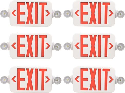 Ciata Lighting All LED Decorative Red Exit Sign & Emergency Light Combo with Battery Backup (4 Pack) in Kuwait