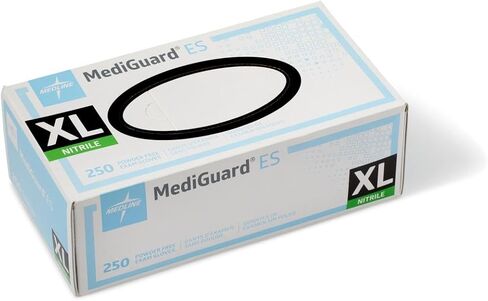 قفازات فحص النتريل الخالية من البودرة من Medline MediGuard ES، مقاس صغير، صندوق 300 قطعة in Kuwait