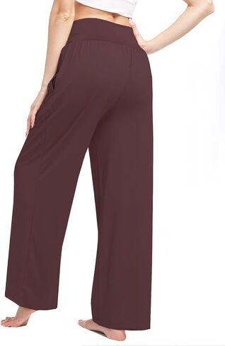 3 Pack Women's Wide Leg Pants Crossover with Pockets High Waist Loose Sweatpants Casual Lounge Yoga Workout Palazzo in Saudi Arabia