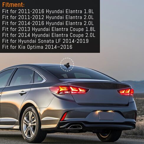 غطاء هوائي زعانف Shark ، أغطية هوائي سقف السيارة متوافقة مع Hyundai Sonata LF 4Doors سيدان 2014-2019 ، من أجل Elantra 2011-2016 ؛ لـ KIA Optima 2014-2016،96210-3x100/962102t700ab (White) in Saudi Arabia