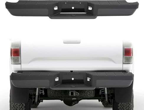 HECASA Rear Step Bumper Compatible with 1993-2011 Ford Ranger Fleetside/Styleside Supercrew FO1102306 W/Brackets & LED Lights w/o Parking Aid Sensor Holes Black in Saudi Arabia