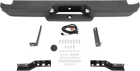 HECASA Rear Step Bumper Compatible with 1993-2011 Ford Ranger Fleetside/Styleside Supercrew FO1102306 W/Brackets & LED Lights w/o Parking Aid Sensor Holes Black in Saudi Arabia