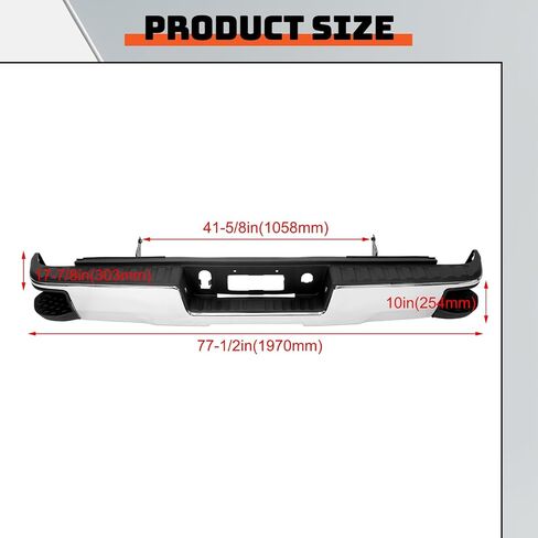 تجميع الخطوة الخلفية Ecotric مجموعة الوفير المتوافقة مع 2014-2019 Chevy Chevrolet Silverado & GMC Sierra 1500 استبدال Chrome لـ GM1103176 GM1103175 (W/O SENSOR HOLES W/CONNER STEP) in Saudi Arabia