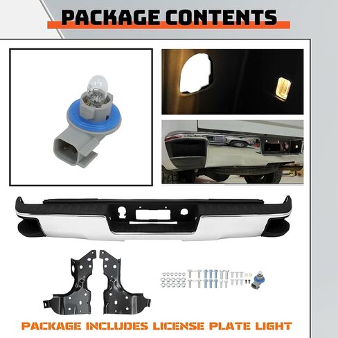 تجميع الخطوة الخلفية Ecotric مجموعة الوفير المتوافقة مع 2014-2019 Chevy Chevrolet Silverado & GMC Sierra 1500 استبدال Chrome لـ GM1103176 GM1103175 (W/O SENSOR HOLES W/CONNER STEP) in Saudi Arabia