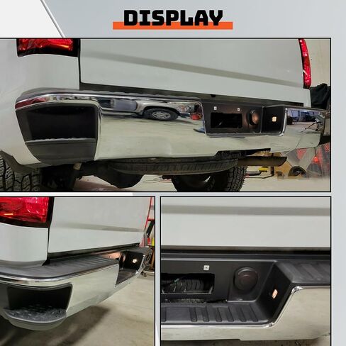 تجميع الخطوة الخلفية Ecotric مجموعة الوفير المتوافقة مع 2014-2019 Chevy Chevrolet Silverado & GMC Sierra 1500 استبدال Chrome لـ GM1103176 GM1103175 (W/O SENSOR HOLES W/CONNER STEP) in Saudi Arabia