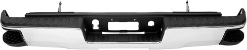 تجميع الخطوة الخلفية Ecotric مجموعة الوفير المتوافقة مع 2014-2019 Chevy Chevrolet Silverado & GMC Sierra 1500 استبدال Chrome لـ GM1103176 GM1103175 (W/O SENSOR HOLES W/CONNER STEP) in Saudi Arabia