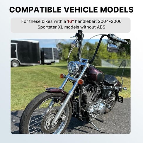 ape ape hanger sportster kit kit handlebar موسعة can-bus/und signal الأسلاك/القابض/خانق كابلات/خط الفرامل لعام 2004-2006 Harley non-ABS Iron XL XLH 883 1200 50 models (Chrome) in Kuwait