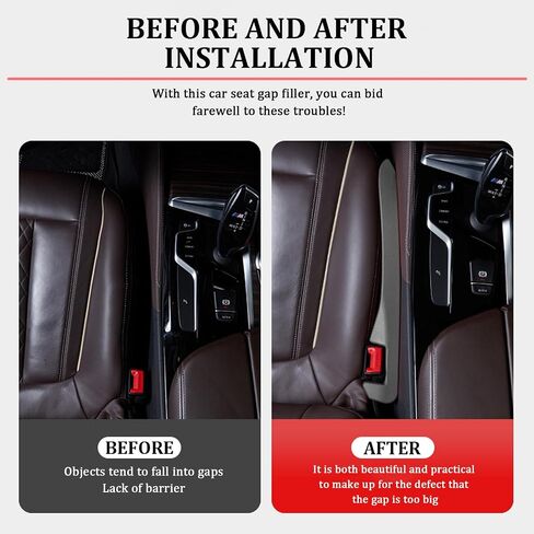 2PCS Car Seat Gap Filler,Flexible Car Gap Filler Avoids Phones Keys Purses from Falling Provides Gap Filler for Car,Universal Car Blocker Between Seats Car Accessories Interior in Kuwait