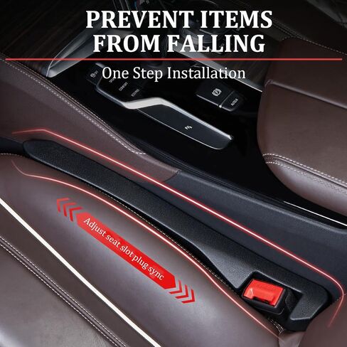 2PCS Car Seat Gap Filler,Flexible Car Gap Filler Avoids Phones Keys Purses from Falling Provides Gap Filler for Car,Universal Car Blocker Between Seats Car Accessories Interior in Kuwait
