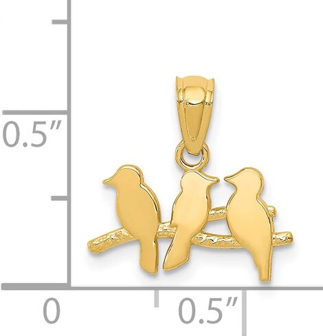 FJC FineJewelers 14K الذهب الأصفر المصقول ثلاثة طيور على سحر فرع in Saudi Arabia