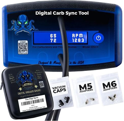 4-channel-أداة Digi Sync ™ Throttle Body & Digital Carb Sync ، سهلة الاستخدام ودقة متزامنة المكربن ، مكبنة مقياس الفراغ ، مقياس الذروة ، للمحركات المكبوتة والوقود المحقونة in Kuwait