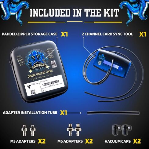 4-channel-أداة Digi Sync ™ Throttle Body & Digital Carb Sync ، سهلة الاستخدام ودقة متزامنة المكربن ، مكبنة مقياس الفراغ ، مقياس الذروة ، للمحركات المكبوتة والوقود المحقونة in Kuwait