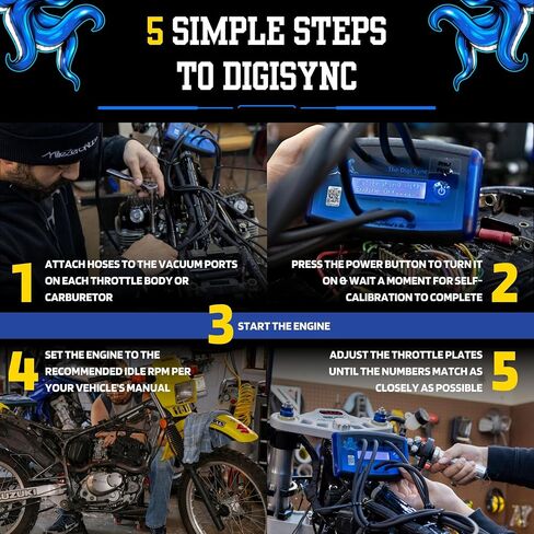 4-channel-أداة Digi Sync ™ Throttle Body & Digital Carb Sync ، سهلة الاستخدام ودقة متزامنة المكربن ، مكبنة مقياس الفراغ ، مقياس الذروة ، للمحركات المكبوتة والوقود المحقونة in Kuwait