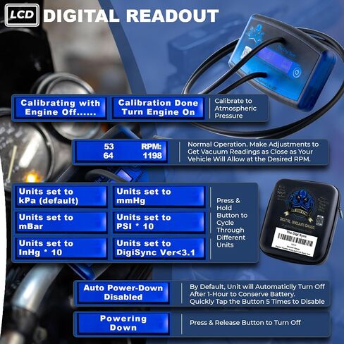 4-channel-أداة Digi Sync ™ Throttle Body & Digital Carb Sync ، سهلة الاستخدام ودقة متزامنة المكربن ، مكبنة مقياس الفراغ ، مقياس الذروة ، للمحركات المكبوتة والوقود المحقونة in Kuwait