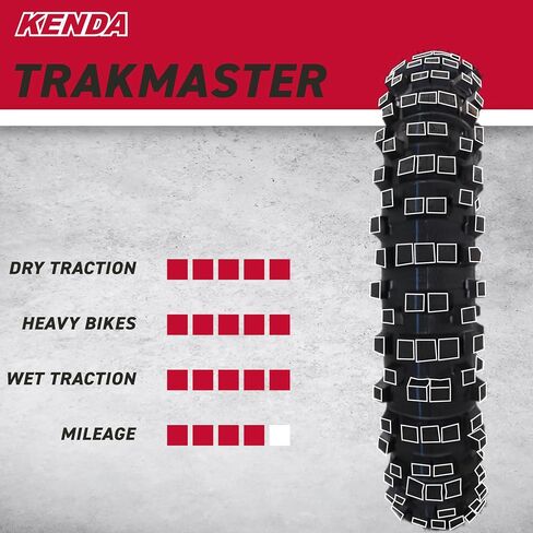 Kenda Trakmaster K760 110/90-19 Rear Tire for Motorcycles, Dirt Bikes, and City Bikes - Durable Off-Road & Street Performance with Keychain 110x90x19 in Saudi Arabia