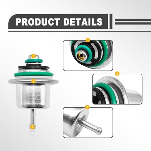 منظم ضغط حقن وقود السيارات منظم البرونز مع حلقة معدنية متوافقة مع Jeep Wrangler 1991 1992 1993 1994 1995 OEM#12460604 in Kuwait