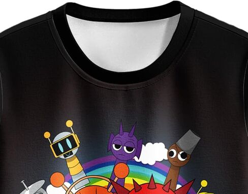 Boys 2 Piece Shirts and Shorts Sets Monster Rhythm Game Home Daily Clothes for 5-12 Years Kids in Saudi Arabia
