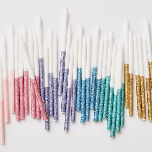 Meri Meri Glitter Dipped Birthday Candles for Cake (Pack of 24), 5.75" Tall, Unscented Meri Meri Candles in Kuwait