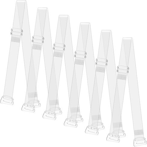 Clear Strap Bras for Women, 3 Pairs Clear Bra Straps Soft Non-slip Transparent Bras Straps 12 mm Thin TPU Invisible Adjustable Shoulder Strap for Women Girls Strapless Bra in Saudi Arabia
