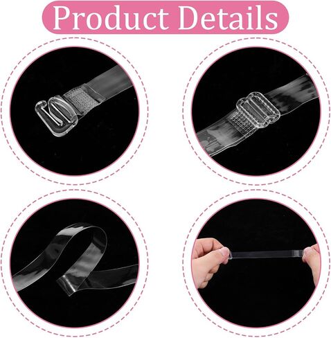 Clear Strap Bras for Women, 3 Pairs Clear Bra Straps Soft Non-slip Transparent Bras Straps 12 mm Thin TPU Invisible Adjustable Shoulder Strap for Women Girls Strapless Bra in Saudi Arabia