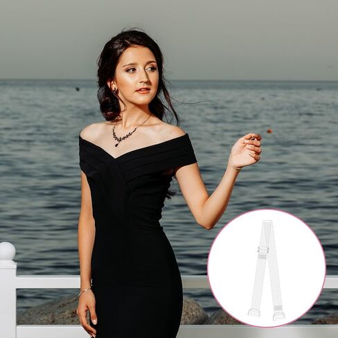 Clear Strap Bras for Women, 3 Pairs Clear Bra Straps Soft Non-slip Transparent Bras Straps 12 mm Thin TPU Invisible Adjustable Shoulder Strap for Women Girls Strapless Bra in Saudi Arabia