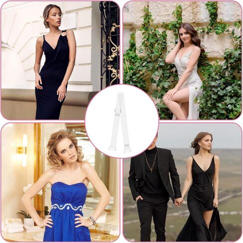 Clear Strap Bras for Women, 3 Pairs Clear Bra Straps Soft Non-slip Transparent Bras Straps 12 mm Thin TPU Invisible Adjustable Shoulder Strap for Women Girls Strapless Bra in Saudi Arabia
