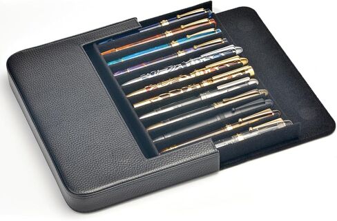 حافظة أقلام حبر Lanxivi 12 من جلد القهوة الأصلي، حقيبة أقلام محمولة على شكل درج in Kuwait