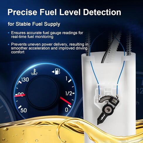 Electric Fuel Pump Assembly w/Level Sensor & Sending Unit Compatible with 1997 1998 1999 2000 2001 2002 Chevy S10, GMC Sonoma, 97 98 99 00 Isuzu Hombre (4.3L V6), Replaces E3952M in Saudi Arabia