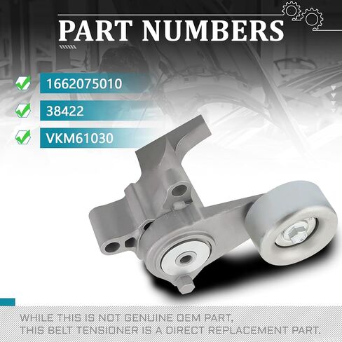 IRONTEK 1662075010 Belt Tensioner Pulley Assembly fit for Toyota 2005-2006 Tacoma #1662075030 16620-75010 in Saudi Arabia