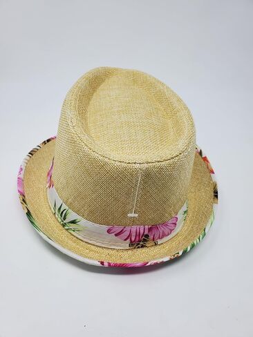 NUVADE Unisex Straw Fedora Panama Hat Summer Sun Short Double-Sided one Size fit All Black Beige Pink f in Saudi Arabia