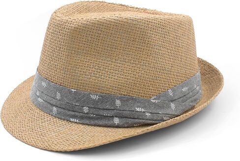 Fedora Straw Hat for Men Women Panama Sun Hats Short Brim Beach Cap Trilby Travel in Kuwait