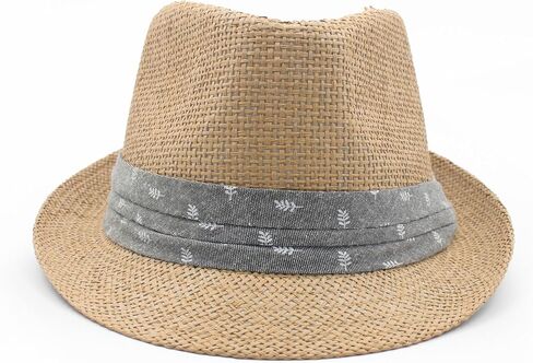 Fedora Straw Hat for Men Women Panama Sun Hats Short Brim Beach Cap Trilby Travel in Kuwait