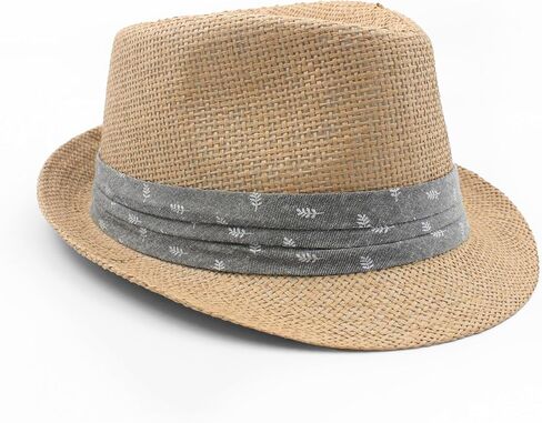 Fedora Straw Hat for Men Women Panama Sun Hats Short Brim Beach Cap Trilby Travel in Kuwait