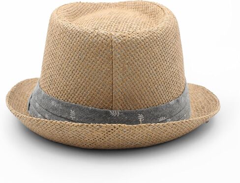 Fedora Straw Hat for Men Women Panama Sun Hats Short Brim Beach Cap Trilby Travel in Kuwait