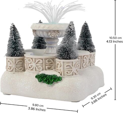 تماثيل الإكسسوارات عيد الميلاد Fountup Fountain | CHRESSICH Village House Collection for Decorations and Gift | متعدد الألوان مع مصابيح LED in Kuwait